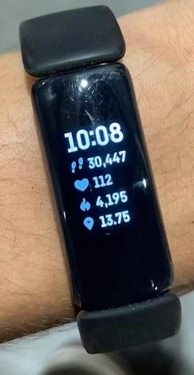 Jay's fitness tracker showing 30,447 steps