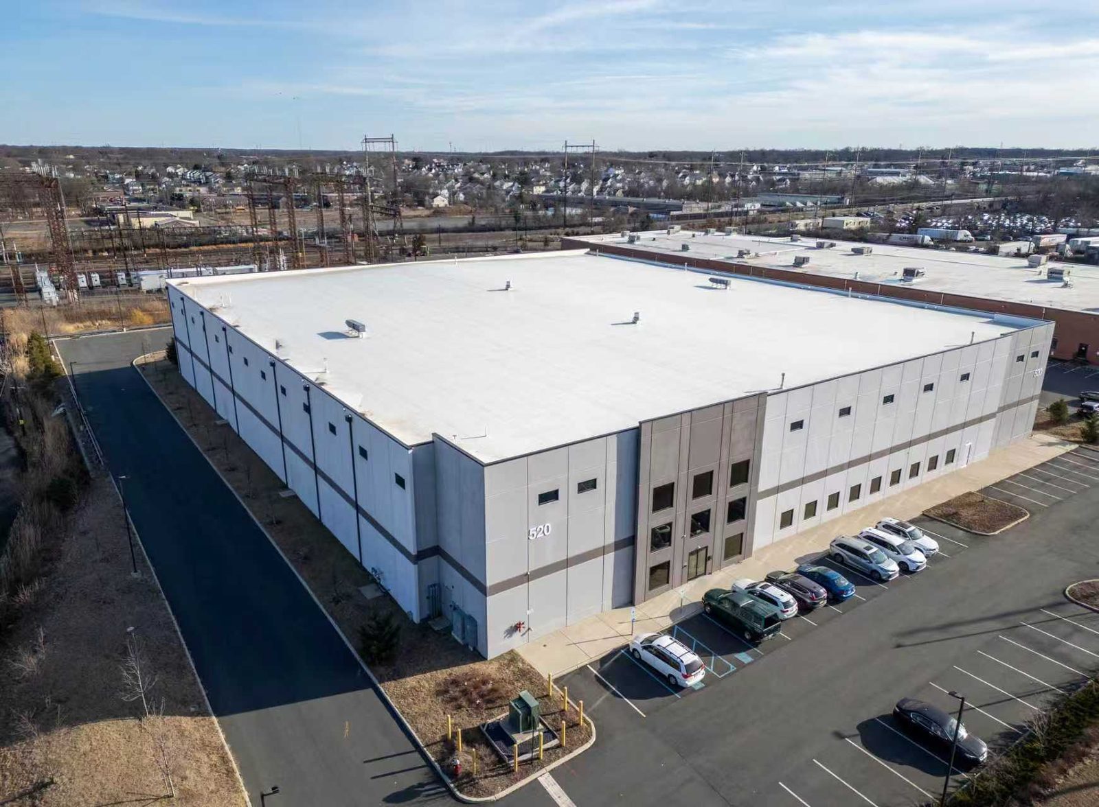 Aerial view of the 520 Jersey Ave warehouse in New Brunswick, New Jersey